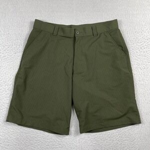 Under Armour Shorts Mens 36 Green Striped Preppy Golfer Travel Gorpcore Vacation